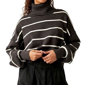 NWT Free People Paulie Stripe Turtleneck Sweater
